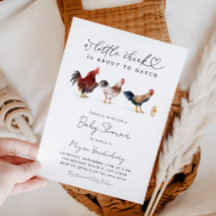 Inbjudan till Rustic Chicken Baby Shower
