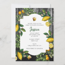 Inbjudan till Rustic Citrus Garden Baby Shower
