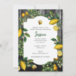Inbjudan till Rustic Citrus Garden Baby Shower