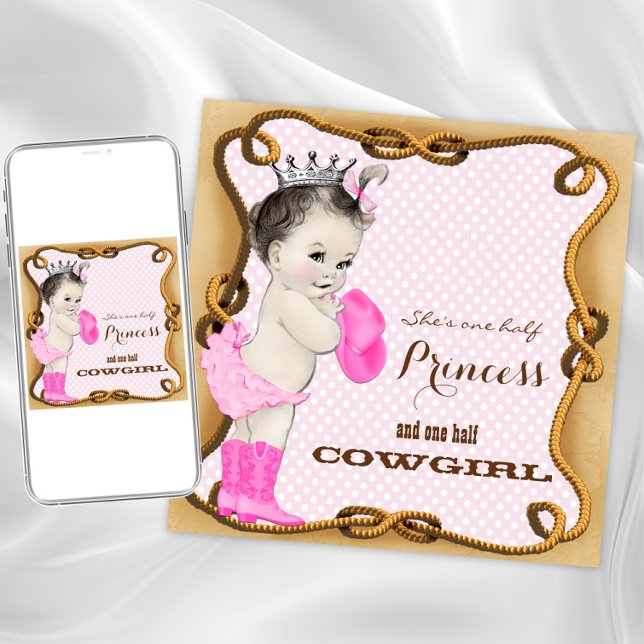 Inbjudan till Rustic Cowgirl Baby Shower (Princess cowgirl any event invitation. Instant download and printed invitations available.)