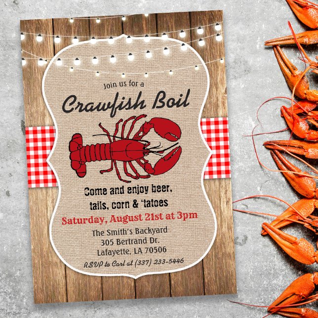 Inbjudan till rustic crawfish-boil (Skapare uppladdad)