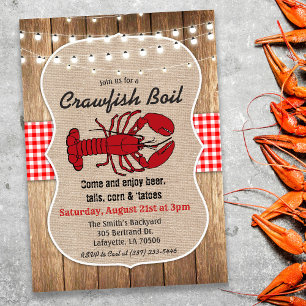 Inbjudan till rustic crawfish-boll