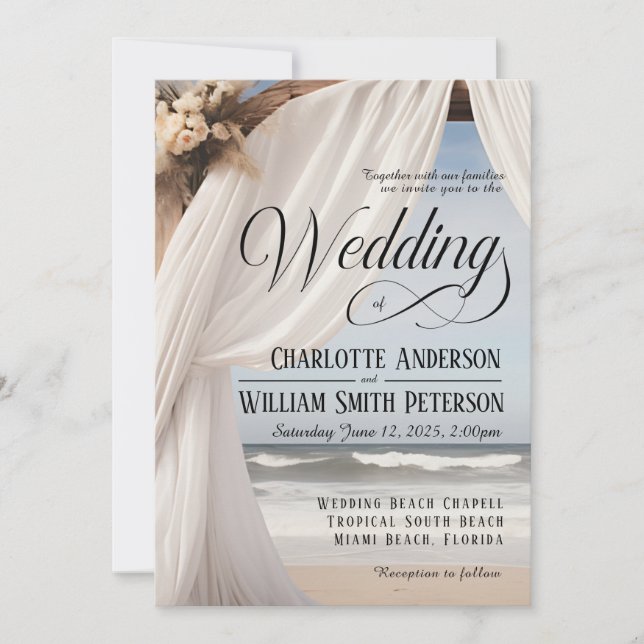 Inbjudan till Rustic Elegant Beach Wedding (Framsida)