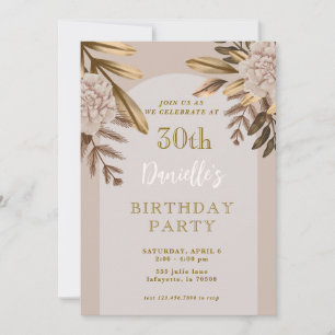 Inbjudan till Rustic Elegant Blommigt 30års födels