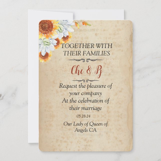 Inbjudan till Rustic Fall-bröllopskort (Framsida)