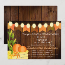Inbjudan till Rustic Fall Little Pumpkin Baby Show