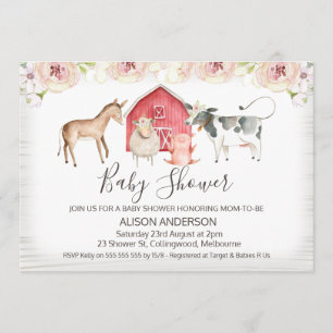 Inbjudan till Rustic Farm Thmet Baby Shower