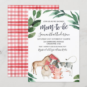 Inbjudan till Rustic Farmyard Barnyard Baby Shower