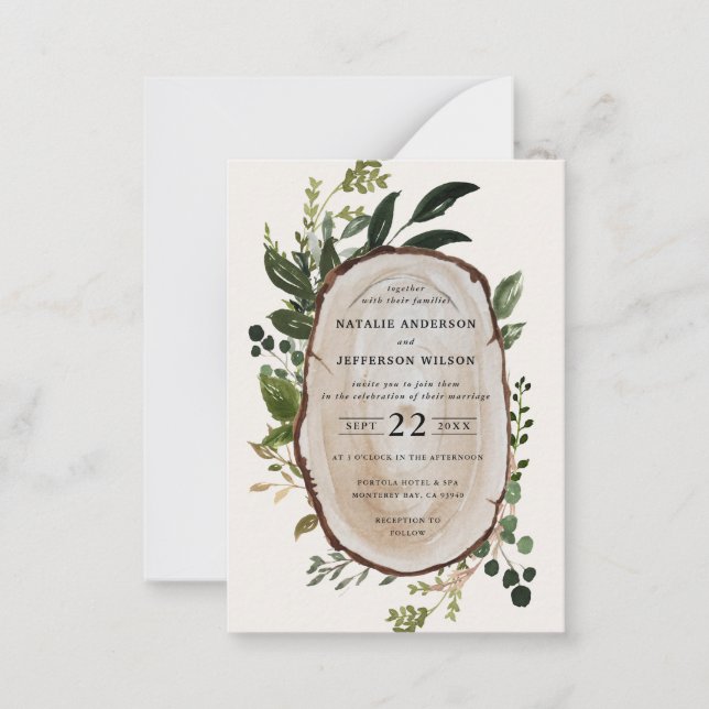 inbjudan till Rustic Foliage Farmhouse Wedding (Framsida)