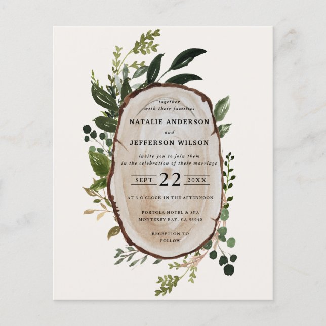 inbjudan till Rustic Foliage Farmhouse Wedding Flygblad (Framsidan)