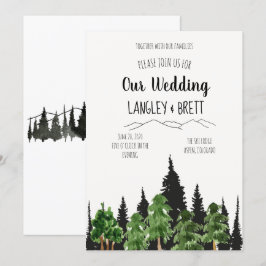 Inbjudan till Rustic Forest Watercolor Wedding