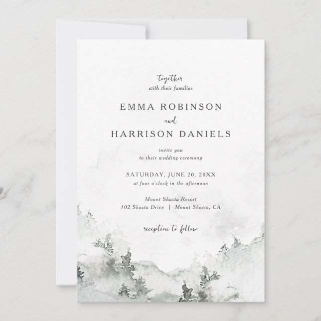 Inbjudan till Rustic Forest Wedding (Framsida)