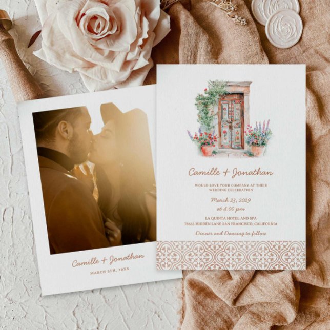 Inbjudan till Rustic-fotobröllop för mål (Destination Rustic Photo Wedding Invitation)