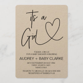 Inbjudan till Rustic Girl Baby Shower