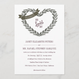 Inbjudan till Rustic Gräs Heart Wedding