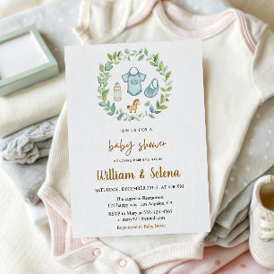 Inbjudan till Rustic Greenery Baby Shower