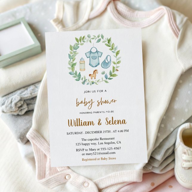 Inbjudan till Rustic Greenery Baby Shower (Skapare uppladdad)