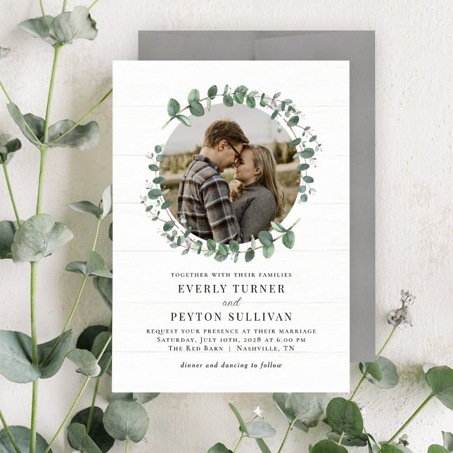 Inbjudan till Rustic Greenery Photo Wedding (Skapare uppladdad)