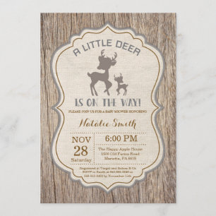 Inbjudan till Rustic Hjort Baby Shower
