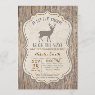 Inbjudan till Rustic Hjort Baby Shower
