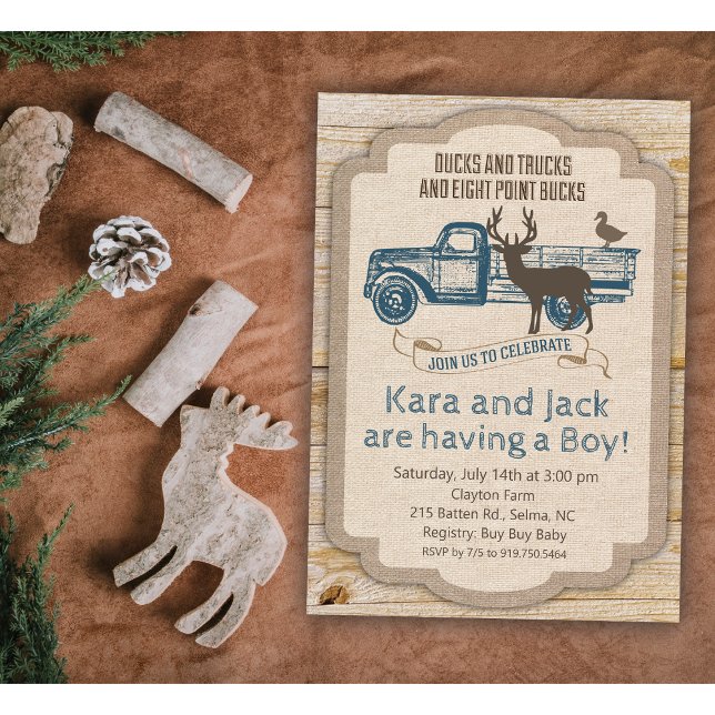 Inbjudan till Rustic Hjort Boy Baby Shower (Skapare uppladdad)