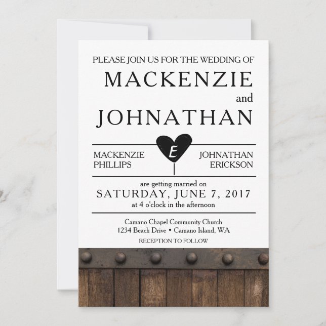 Inbjudan till Rustic Industrial Wedding (Framsida)