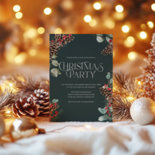 Inbjudan till rustic julfest med svart tema