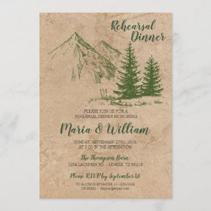 Inbjudan till Rustic Mountain Rehearsal Dinner