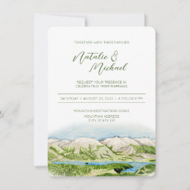 Inbjudan till Rustic Mountain Watercolor Wedding