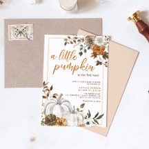 Inbjudan till Rustic Pumpkin Baby Shower-Blommigt