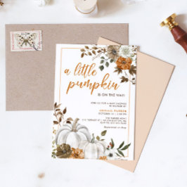 Inbjudan till Rustic Pumpkin Baby Shower-Blommigt