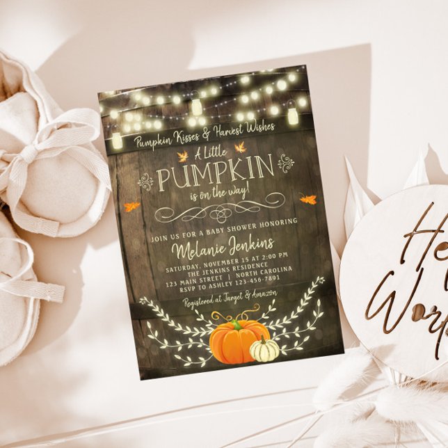 Inbjudan till Rustic Pumpkin Fall Baby Shower (Skapare uppladdad)