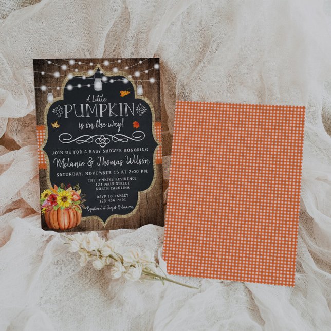 Inbjudan till Rustic Pumpkin Fall Baby Shower (Skapare uppladdad)