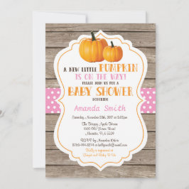 Inbjudan till Rustic Pumpkin Fall Girl Baby Shower
