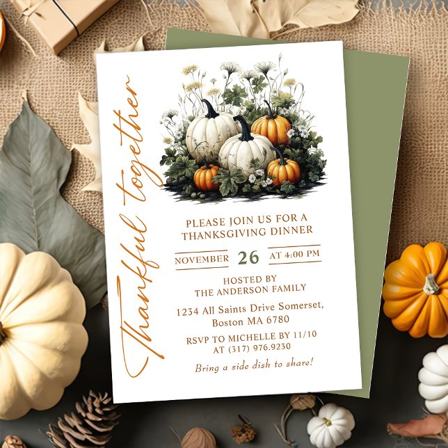 Inbjudan till Rustic Pumpkin-Thanksgiving (Skapare uppladdad)
