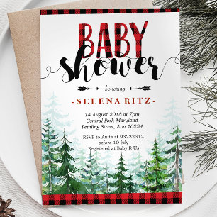 Inbjudan till Rustic Red Play Boy Baby Shower