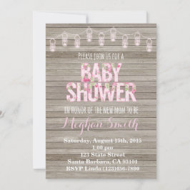 Inbjudan till Rustic Shabby chic Baby Shower