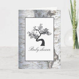 Inbjudan till Rustic Silver Birch Träd Baby Shower