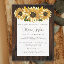 Inbjudan till Rustic Solros Baby Shower