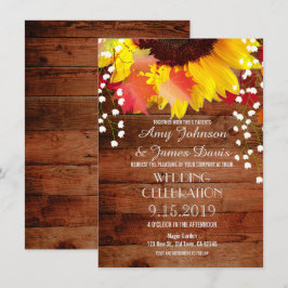 Inbjudan till Rustic Solros Barn Wood Wedding
