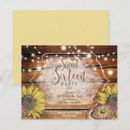 Inbjudan till Rustic Solros Sweet sixteen Party