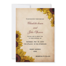 Inbjudan till Rustic Solrosbröllop