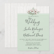 Inbjudan till Rustic Southern Cotton & Wood Weddin