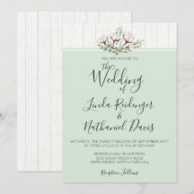 Inbjudan till Rustic Southern Cotton & Wood Weddin