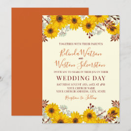 Inbjudan till Rustic Sunblommor under bröllop