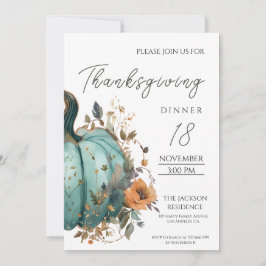 Inbjudan till Rustic Thanksgiving Dinner Blue Pump