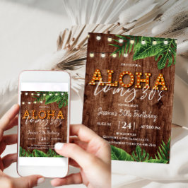 Inbjudan till Rustic Tropical Aloha 30års födelsed