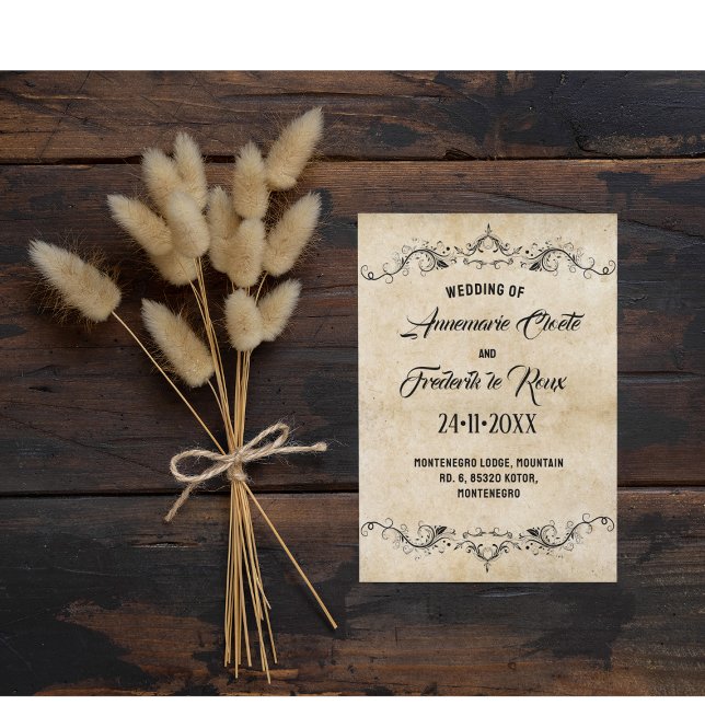 Inbjudan till Rustic Vintage Calligraphy (Skapare uppladdad)