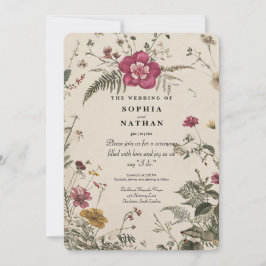 Inbjudan till Rustic Vintage Wildblombröllop