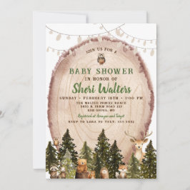 Inbjudan till Rustic Watercolor Woodland Baby Show